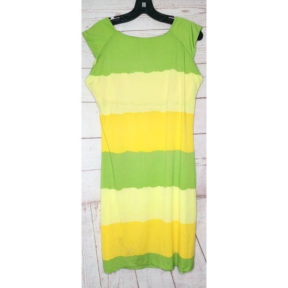 Rare Club Style Yellow Green Nightgown Sleepwear Summer Sleeveless Dress Size 12 - Picture 4 of 10